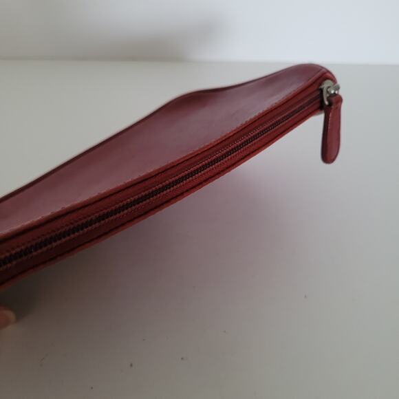 Vintage Coach Chunky Case Red Leather Wallet Cosmetic Pouch Small Good Condition - Picture 10 of 13